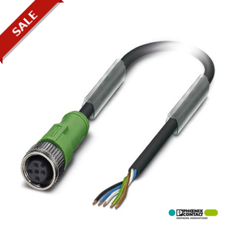 SAC-4P-M12MS/0,21-PUR 0,09 1406526 PHOENIX CONTACT Cable para sensores/actuadores, PUR sin halógenos, negro ..