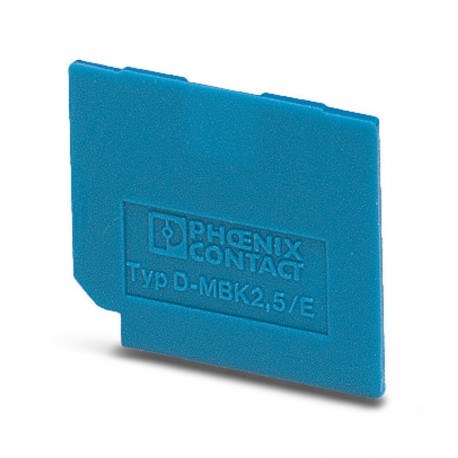 D-MBK 2,5/E BU 1414022 PHOENIX CONTACT Tapa final, longitud: 24,5 mm, anchura: 1 mm, altura: 20,9 mm, color:..