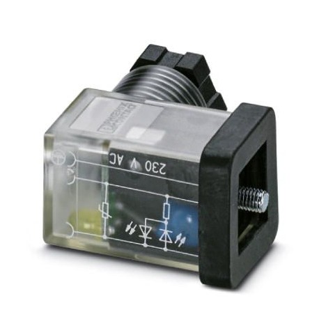 SACC-VB-3CON-M12/CI-1L-SV 230V 1452314 PHOENIX CONTACT Conector de válvula, Universal, 3-polos, Conector de ..
