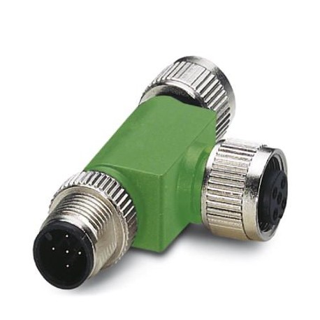 SAC-3P-M12T/2XM12 B PE 1519723 PHOENIX CONTACT Distribuidor T, 5-polos, sin apantallar, Conector recta M12, ..