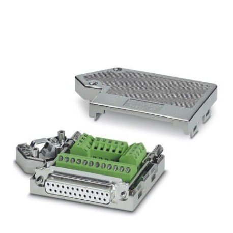 SUBCON 25/F-SH 2761619 PHOENIX CONTACT Conector D-SUB hembra de 25 polos, una salida de cables a 35°, tipo u..
