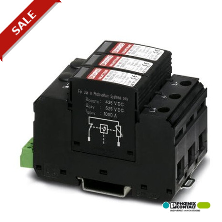 VAL-MS-T1/T2 1000DC-PV/2+V-FM 2801161 PHOENIX CONTACT Scar. di corr. atmosf./di sovratens. per sistemi a ten..