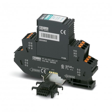 PT-IQ-2X2-5DC-PT 2801259 PHOENIX CONTACT Proteção contra surtos, que consiste em ficha de protecção e elemen..