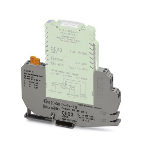 PI-EX-TB 2835901 PHOENIX CONTACT Borne de base Ex para señales de seguridad intrínseca, con interrupción por..