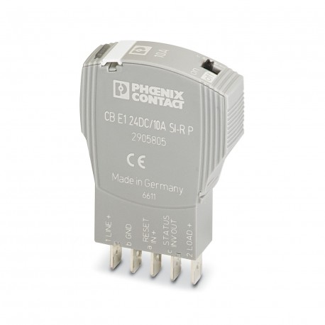 CB E1 24DC/10A SI-R P 2905805 PHOENIX CONTACT Disjoncteur électronique, 1 pôle, limitation de courant active..