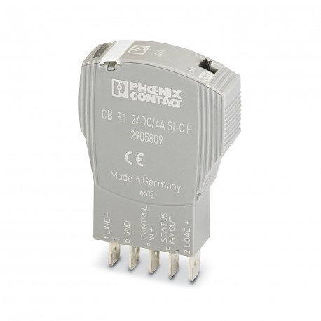 CB E1 24DC/4A SI-C P 2905809 PHOENIX CONTACT Disjoncteur électronique, 1 pôle, limitation de courant active,..
