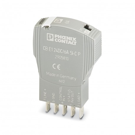 CB E1 24DC/6A SI-C P 2905810 PHOENIX CONTACT Disjoncteur électronique, 1 pôle, limitation de courant active,..