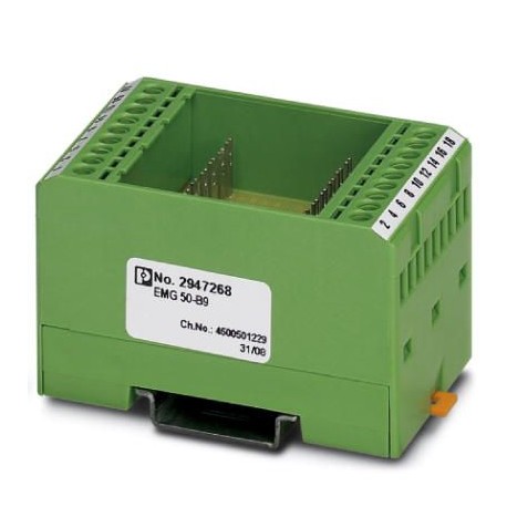 EMG 50-B9 2947268 PHOENIX CONTACT Módulo para equipar, compuesto por carcasa, bornes de conexión MKDS 3 y pl..