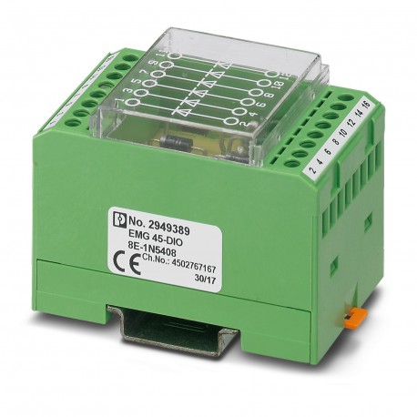EMG 45-DIO 8E-1N5408 2949389 PHOENIX CONTACT Módulo de diodos, con 8 diodos, de conexión individual, tipo de..