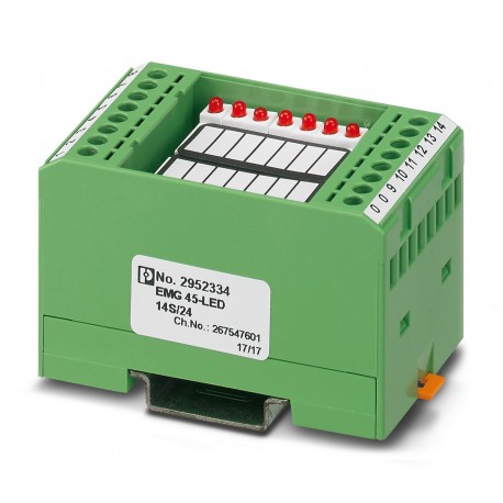 EMG 45-LED 14S/24 2952334 PHOENIX CONTACT Módulo de indicación, con 14 LEDs rojos y línea de retorno común, ..