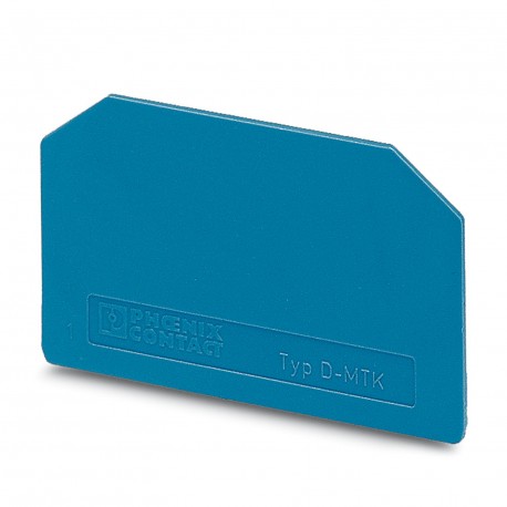 D-MTK BU 3101090 PHOENIX CONTACT Tapa final, profundidad: 28,3 mm, anchura: 1 mm, altura: 46,2 mm, color: az..