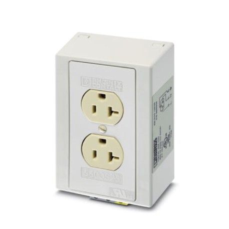 EM-DUO 120/15 5600461 PHOENIX CONTACT Toma de corriente doble montada sobre carril con dos conectores hembra..