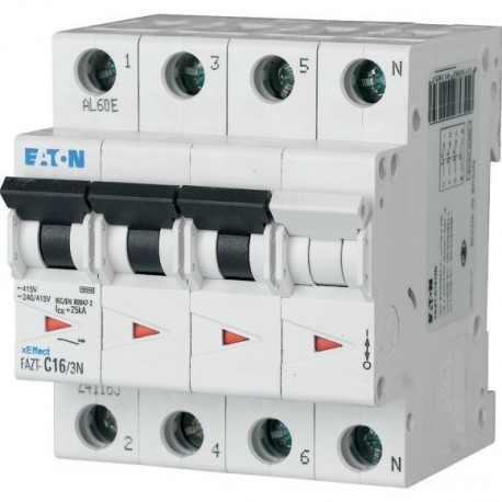 FAZT-D1/3N 241180 EATON ELECTRIC Leitungsschutzschalter, 1A, 3p+N, D-Char