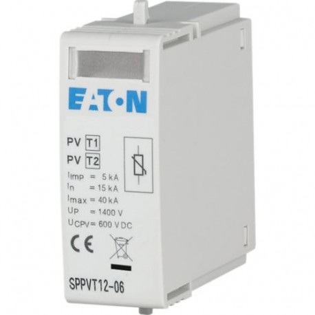 SPPVT12-06 177259 EATON ELECTRIC Scaricatore da fulmine/da sovratensione cartuccia 600VDC