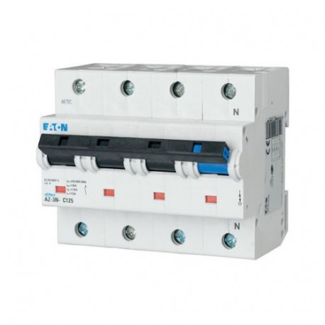 AZ-3N-D25 174529 EATON ELECTRIC Com o interruptor de alimentação, 25A, 3pole + N, tipo D