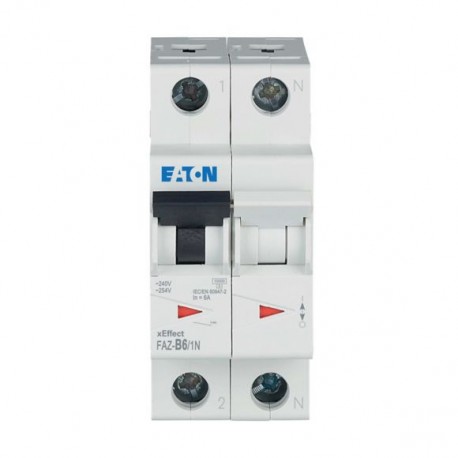 FAZ-B6/1N 278642 EATON ELECTRIC Miniature circuit breaker (MCB), 6A, 1Np, B-Char, AC