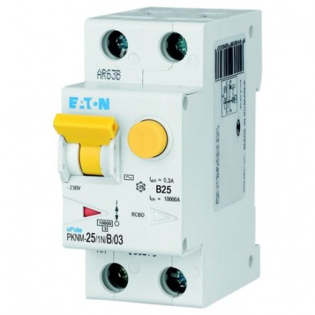 PKNM-25/1N/B/03-MW 236267 EATON ELECTRIC RCD/MCB combination switch, 25A, 300mA, miniature circuit-br. type ..