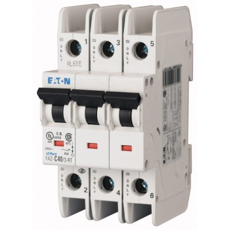 FAZ-D40/3-RT 102316 Y7-102316 EATON ELECTRIC FAZ-D40 / 3-TA durante a comutação atual, 40A, 3p, D-Char, AC