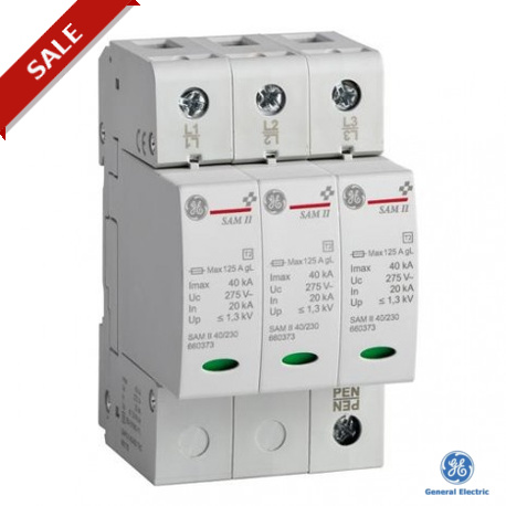 SAP3 II 20/400 TNCC 660182 GENERAL ELECTRIC SurgeGuard Scaricatori Plug-in. Classe II Imax 20kA 3P TNC 1CO