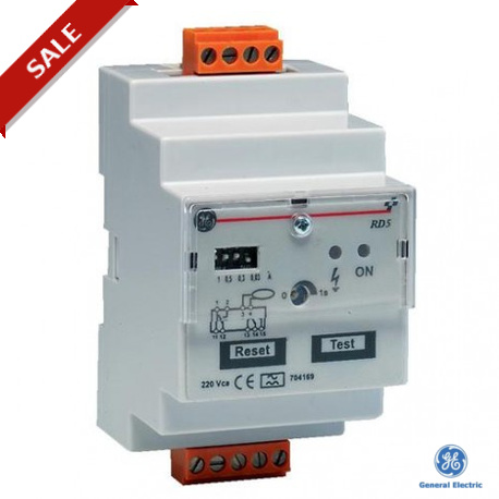RD6 220 704177 GENERAL ELECTRIC Rele Diferencial RD6 Idn: 0.2-5A t- 0.5-5 sec. 230V AC 50/60Hz