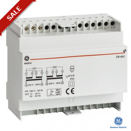 TR+S63//001 665912 GENERAL ELECTRIC TR+S Transformador Seguridad 63VA 230/12-24V