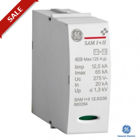 SAM I+II 12,5/230 660294 GENERAL ELECTRIC SurgeGuard Surge Arresters Plug-in Replacement Module Class I+II I..