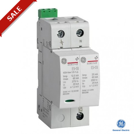 SAP2 I+II 12,5 TT C 660140 GENERAL ELECTRIC SurgeGuard Descarregador de sobretensões Plug-in. Classe I+II I..