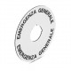 080XTG806 179539 GENERAL ELECTRIC Round plates for emergency, With text, PARO EMERGENCIA, Ø 78mm