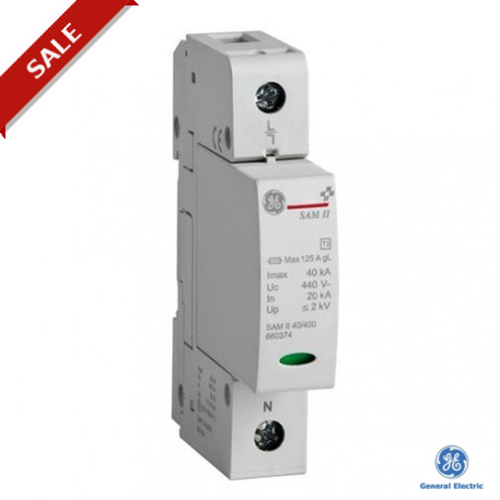 SAP1 II 40N 660163 GENERAL ELECTRIC SurgeGuard Descarregador de sobretensões Plug-in. Classe II Imax 40kA 2..