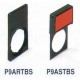 P9ARTBS 188000 GENERAL ELECTRIC Insert holders, Standard 30 x 50 mm, Background black/red, white text, Round..