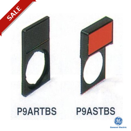 P9ARTBS 188000 GENERAL ELECTRIC os suportes das unidades, padrão 30 x 50 mm, fundo preto / vermelho, texto b..