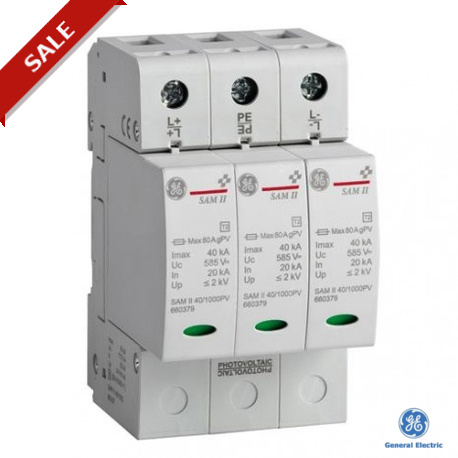 SAPV II 40/1000C 660198 GENERAL ELECTRIC SurgeGuard Surge Arresters Plug-in. Class II Imax 40kA 1000PV 1COM