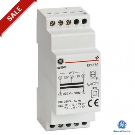 TR+S15//001 665909 GENERAL ELECTRIC Safety trafo series 15VA 230/12-24V