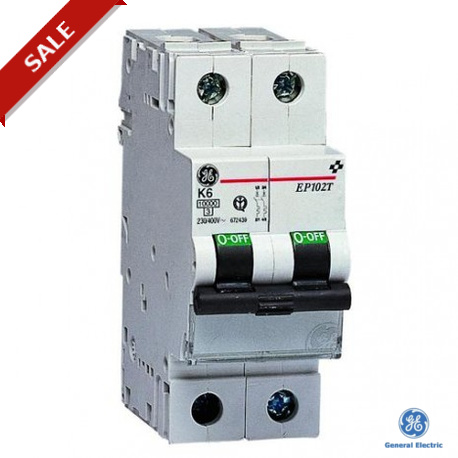 EP102TK1,6 691328 GENERAL ELECTRIC Interruptor magnetotermico EP100T 2P 1.6A curva K 10kA