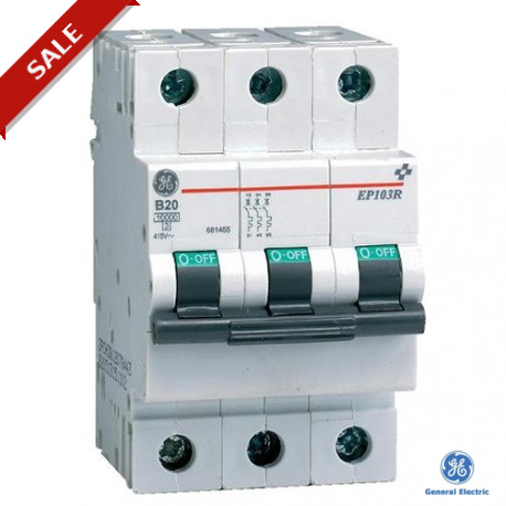 EP103RB40 681458 GENERAL ELECTRIC Interruptor magnetotermico EP100 3P 40A curv.B-10kA RAIL