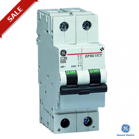 EP102UCTZ20 691554 GENERAL ELECTRIC Miniature circuit breaker EP100 UCT 2P 20A Z GE