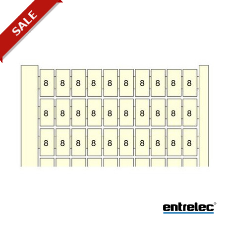 RC510 8H 1SNA231218R0100 ENTRELEC RC510 Terminal Block Markers pre-printed 8 (x100) Horizontal