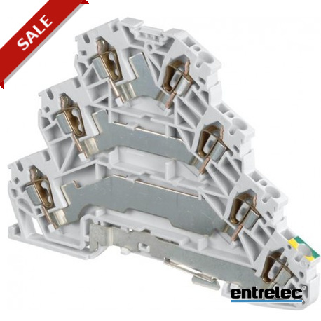 1SNA290458R1200 ENTRELEC D2.5 / Blocchi 5.T3.PL primavera Terminali ponte tripla + terra Grey. Verde giallo