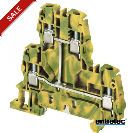 ZS6-D1-PE 1SNK506250R0000 ENTRELEC ZS6-D1-PE Screw Clamp Bornier Double Deck avec 1 circuit de terre Vert-Ja..