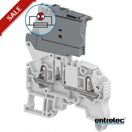 ZK2.5-SF-R3 1SNK706412R0000 ENTRELEC ZK2.5-SF-R3 PI-Spring Clamp Terminal Block for Fuses 5x20 mm Grey