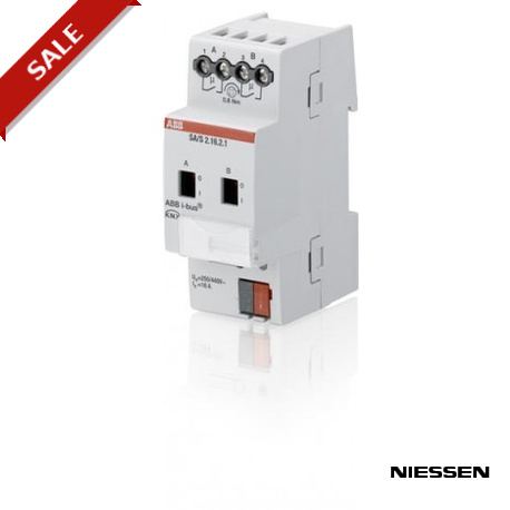SA/S2.16.2.1 SA/S 2.16.2.1 NIESSEN Actuador Interruptor, 2 canales, 16 A, MDRC