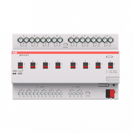2CDG110081R0011 SD/S 8.16.1 NIESSEN SD / S8.16.1 Switch-/ Dim Act, 8f, 16A, MDRC