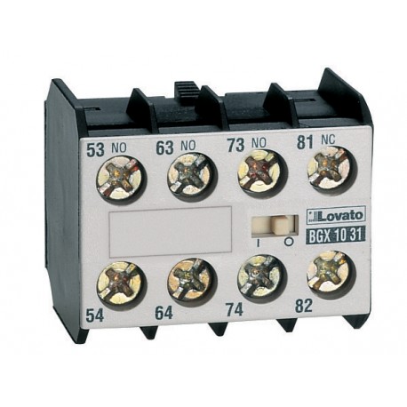 11BGX1004 BGX1004 LOVATO AUXILIARY CONTACT. SCREW TERMINALS, FOR BG SERIES MINI-CONTACTORS, 4NC