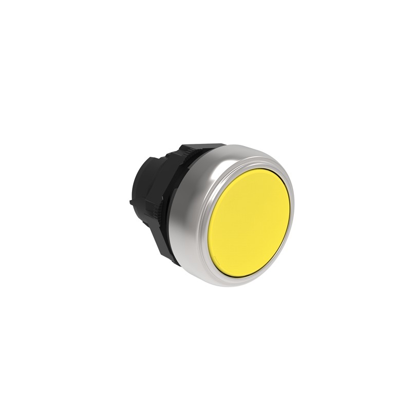 Yellow ASI LPCQ105 Platinum Series Push On/Push Off Push Button Actuator 22 mm Flush 