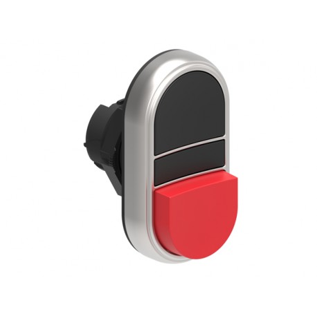 LPCB7212 LOVATO OPERATORE PULSANTE DOPPIO AD IMPULSO Ø22MM SERIE PLATINUM, CON 1 PULSANTE SPORGENTE E 1 RASA..