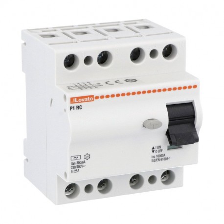 P1 RC 4P 25 AC300 P1RC4P25AC300 LOVATO Fehlerstromschalter, 2 und 4 MODULE, 4P AC, 25A