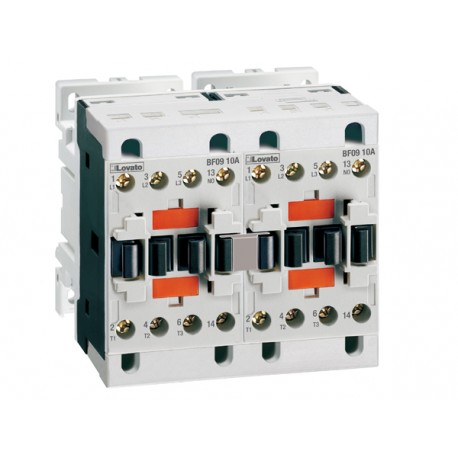 BFA01242230 LOVATO REVERSING CONTACTOR ASSEMBLY, AC COIL, EXTERNAL INTERLOCK WITH POWER AND AUXILIARY WIRING..