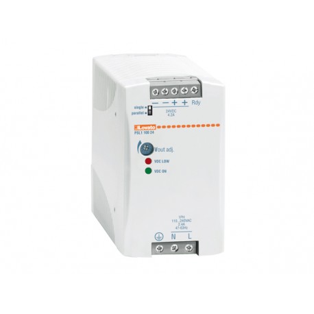 PSL110024 LOVATO ALIMENTATORE SWITCHING, ESECUZIONE PER FISSAGGIO SU GUIDA DIN, MONOFASE. 24VDC, 4,2A / 100W