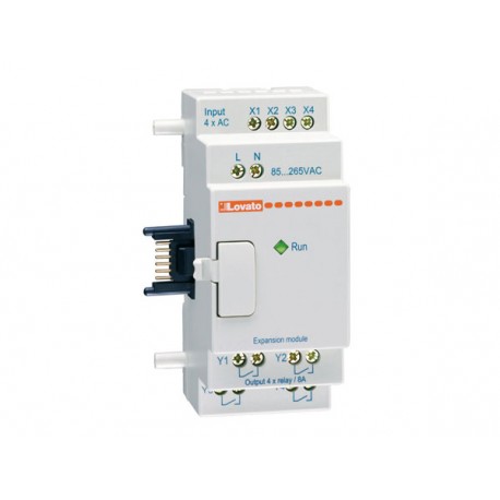 LRE08RD024 LOVATO MICRO PLCS, EXPANSION MODULE, AUXILIARY SUPPLY VOLTAGE 24VDC, 4/4 RELAY