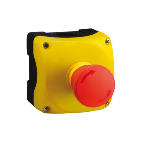 LPZP1B503 LOVATO CONTROL STATION, COMPLETE WITH 1 PUSHBUTTON, YELLOW, 1 HOLE LPZ P1 A5 WITH 1 E-STOP P/BUTTO..